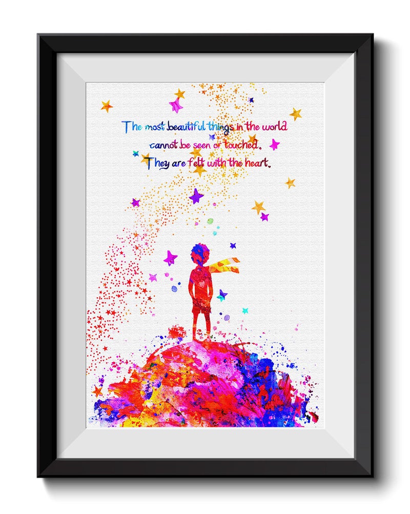 Uhomate The Little Prince Fox Le Petit Prince Little Prince Home Canvas Prints Wall Art Inspirational Quotes Wall Decor Living Room Bedroom Bathroom Artwork C045 (8X10) - Image 1